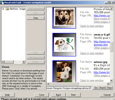 Screenshot of Visual Web Task 4.0