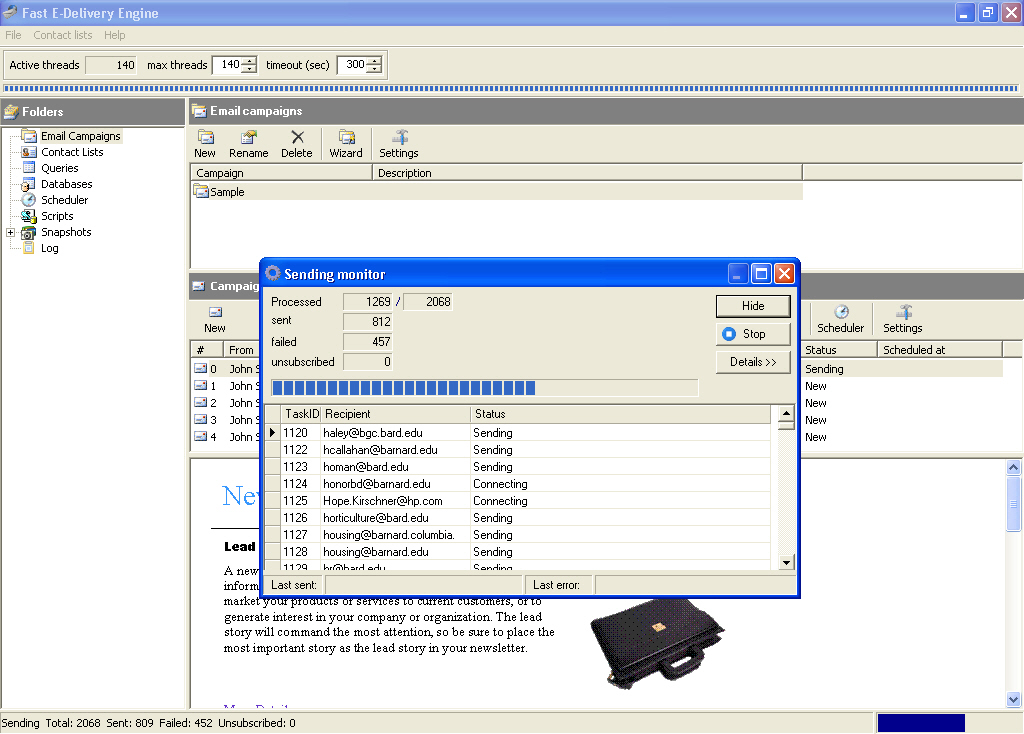 e-mail data merging